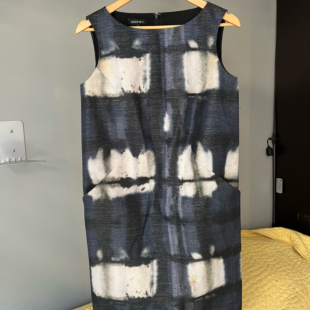 Elegant Lafayette 148 Black and White Dress